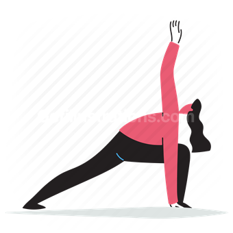 yoga, pose, poses, people, person, lunge, raise, arm, bend