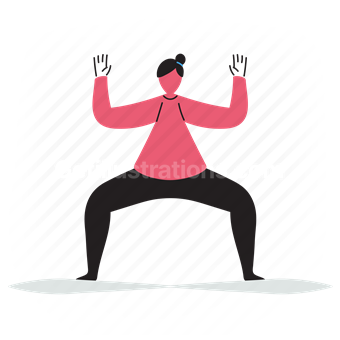yoga, pose, poses, people, person, sumo, squat