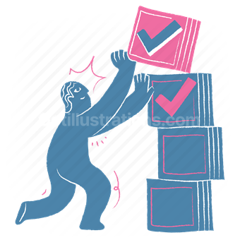 Check marks, Choice, Decision making, Vector illustration