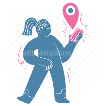 Navigation and Location, Technology, Travel and Adventure, Vector illustration