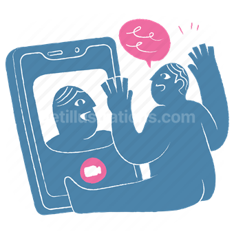 Video call, Communication, Social interaction, Vector illustration