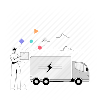 man, truck, vehicle, transport, transportation, logistic, ecommerce, commerce