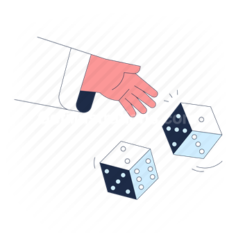 gambling, dice, random, miscellaneous, hand