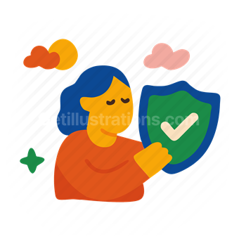 security, protection, shield, approval, trust, Vector illustration