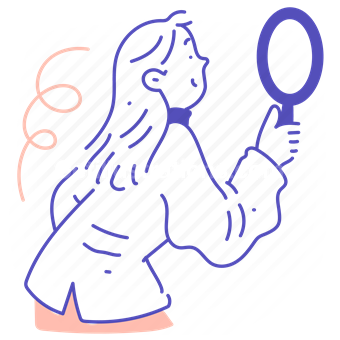 search, find, magnifier, spyglass, scan, woman