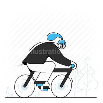 bike, bicycle, woman, happy, activity, race