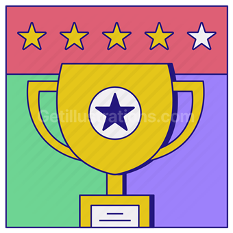 achievement, accomplishment, award, reward, rating, review, stars