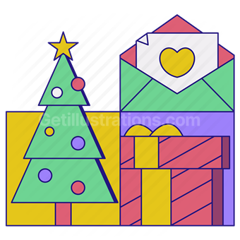 christmas, tree, decoration, present, gift, message, email, mail