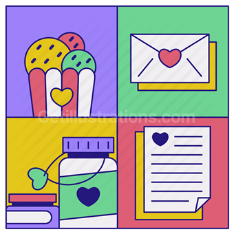 valentine, romance, romantic, envelope, message, email, bottle, food