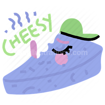 cheese, cheesy, stinky, sticker, character