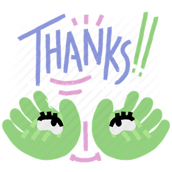 thanks, thank you, hand, gesture, sticker, character, grateful