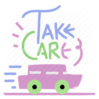 take car, car, vehicle, transport, sticker, character, travel