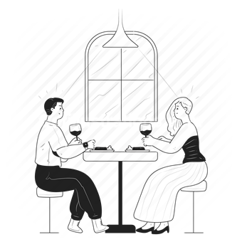 relationship, date, restaurant, dinner, drink, meal