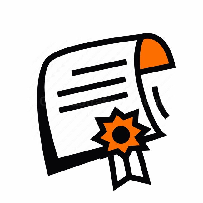 certificate, contract, document, award, Vector illustration