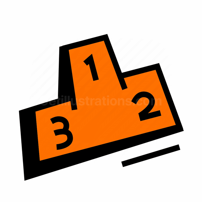 podium, ranking, numbers, competition, Vector illustration