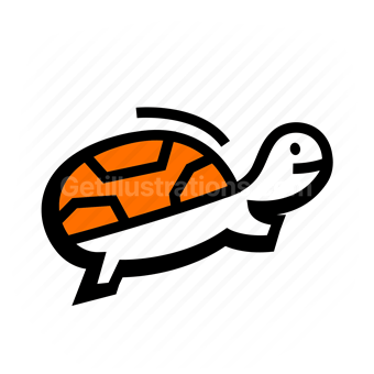turtle, shell, simplistic, black and white, Vector illustration