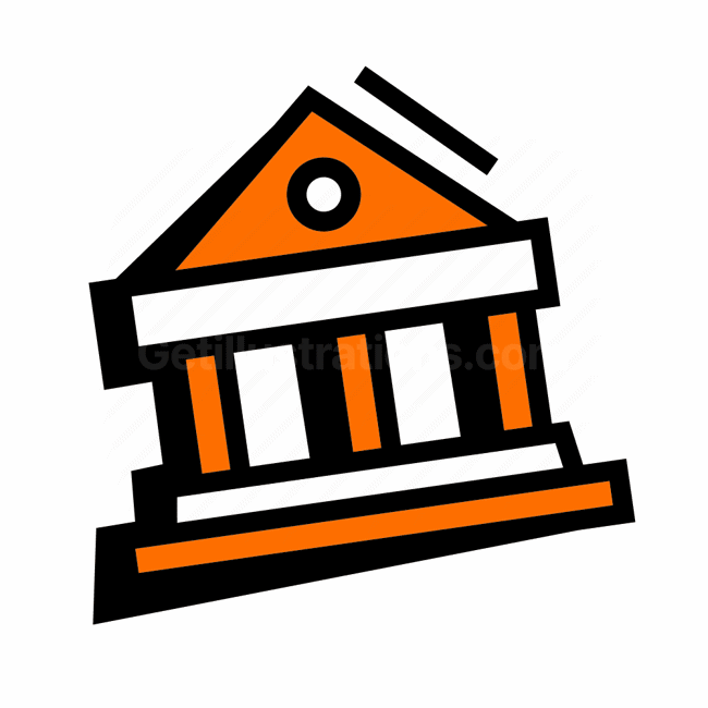 bank, financial institution, building, Vector illustration