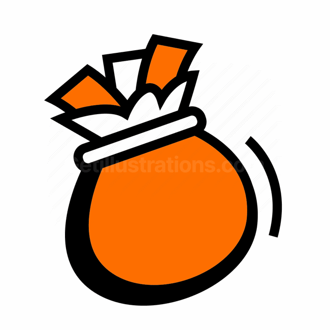 money bag, cash, savings, wealth, Vector illustration