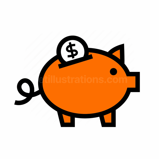 piggy bank, savings, money, finance, Vector illustration