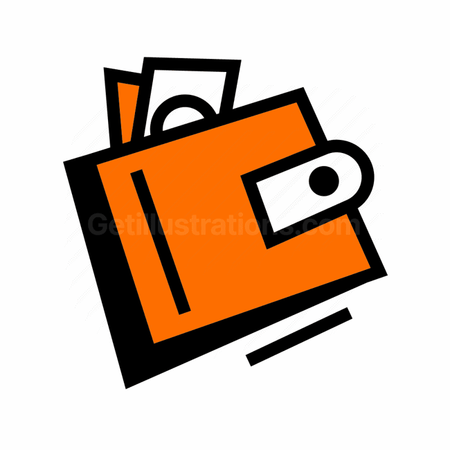 wallet, money, cash, financial, Vector illustration