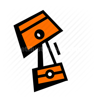 lamp, lighting, desk, furniture, Vector illustration