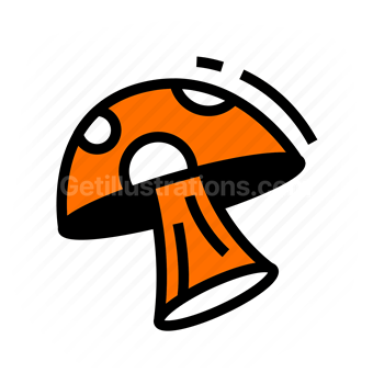 mushroom, fungus, cartoon, abstract, Vector illustration