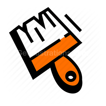 paintbrush, paint roller, hand tool, Vector illustration
