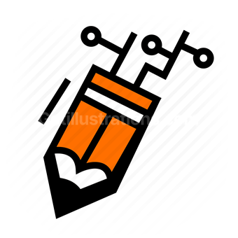 pencil, writing, creativity, ideas, Vector illustration