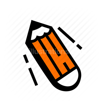 pencil, eraser, writing, editing, Vector illustration