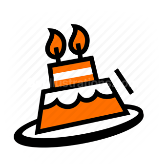 birthday cake, candles, celebration, dessert, Vector illustration