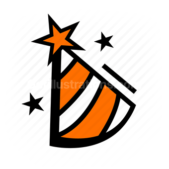 party hat, celebration, festive, Vector illustration
