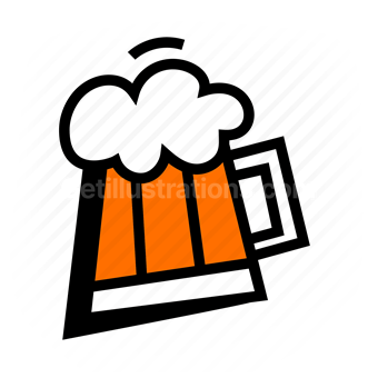 beer mug, orange beer, foam, toasting