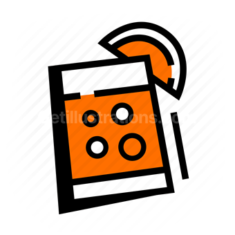beverage, drink, orange juice, cocktail, Vector illustration