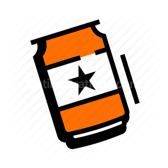 canned food, star label, tin can, Vector illustration