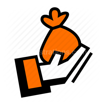 carrot, orange vegetable, hand holding, giving, offering