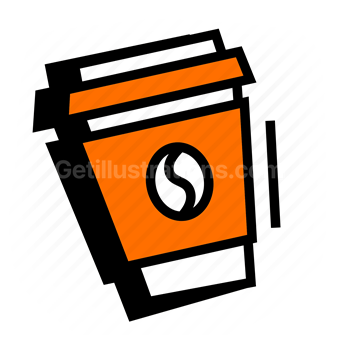 coffee cup, cafe, coffee shop, Vector illustration
