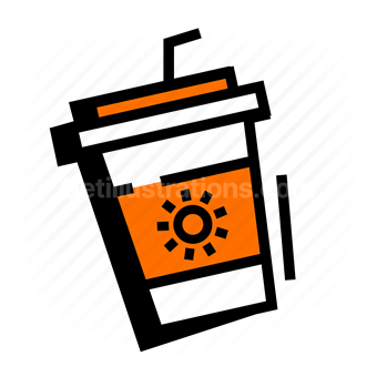 coffee cup, sunshine, morning, Vector illustration