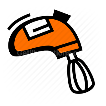 electric mixer, kitchen appliance, baking tool, cooking equipment, Vector illustration
