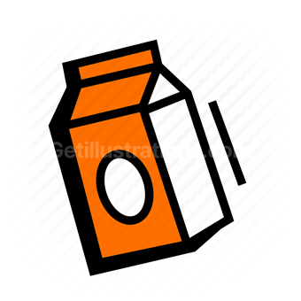 milk carton, beverage packaging, dairy product, Vector illustration