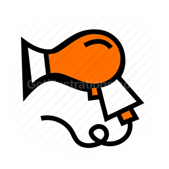 blowdryer, hairdryer, salon, Vector illustration