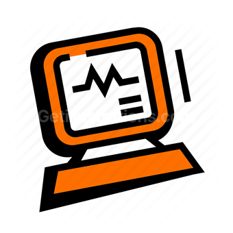 computer monitor, diagnostic screen, heartbeat, health monitoring