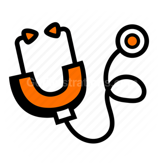 stethoscope, medical, healthcare, diagnosis, Vector illustration