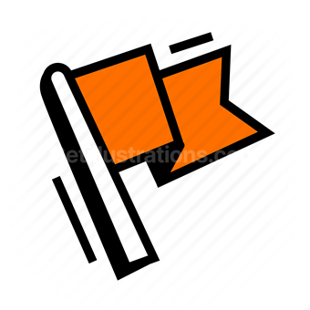 flag, banner, announcement, alert, vector illustration
