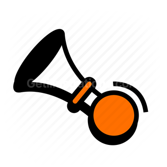 horn, announcement, loudspeaker, Vector illustration