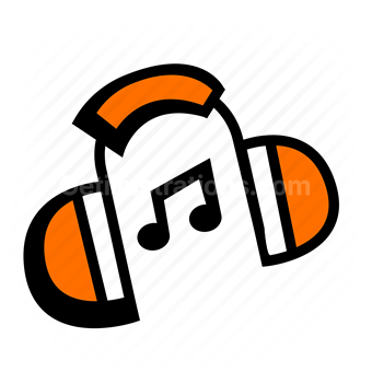headphones, music, audio, sound, Vector illustration