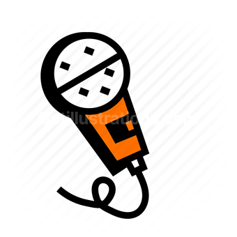 microphone, audio, recording, sound, Vector illustration
