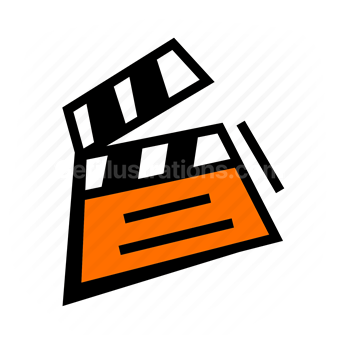 movie, film, cinema, clapperboard, Vector illustration