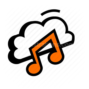 music, cloud, musical note, sound