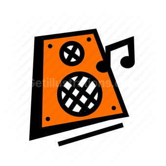speaker, sound, music, audio, Vector illustration