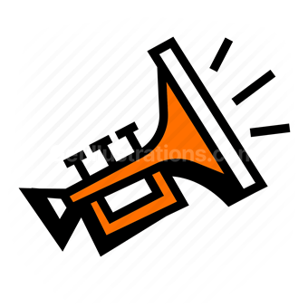 trumpet, musical instrument, jazz music, Vector illustration